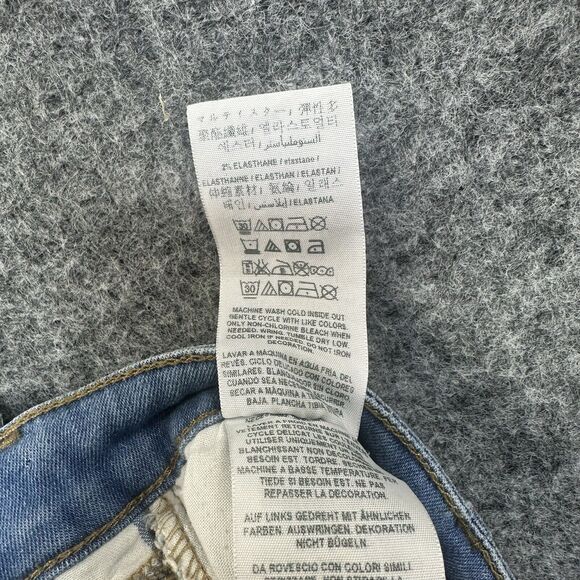 Guess x ASAP Rocky Womens Jeans 26 Blue Striped Hip Hop Faded Vintage Rocker - Picture 6 of 12